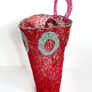 Red aqua wire vessel